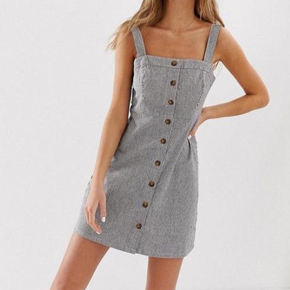 Hollister Striped Buttoned Mini Sundress